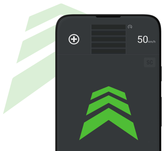 Blitzer.de und Blitzer.de PLUS, die Blitzer-Apps für Android, zeigen drei grüne Pfeile, wenn sie einsatzbereit sind.