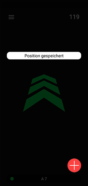 Blitzer melden Position gespeichert